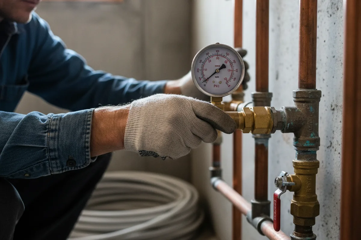 Pressure testing a repaired line during Water Line Repair in Wendover